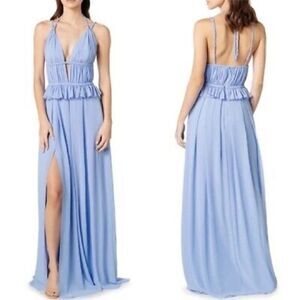 NWT Dress The Population Periwinkle Blue Goddess Athena Gown Sz L 10/12